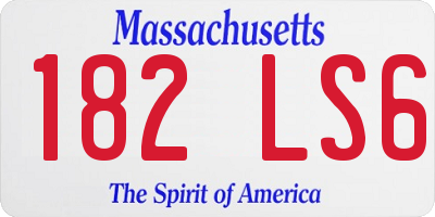MA license plate 182LS6