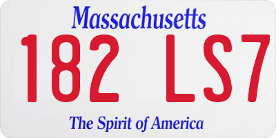 MA license plate 182LS7