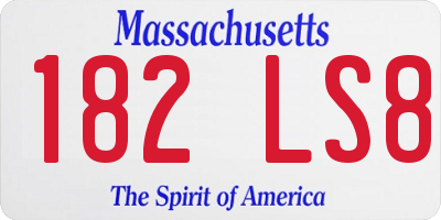 MA license plate 182LS8