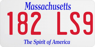 MA license plate 182LS9