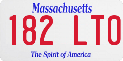 MA license plate 182LT0