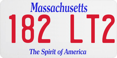 MA license plate 182LT2