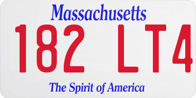 MA license plate 182LT4