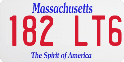 MA license plate 182LT6