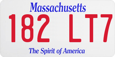MA license plate 182LT7