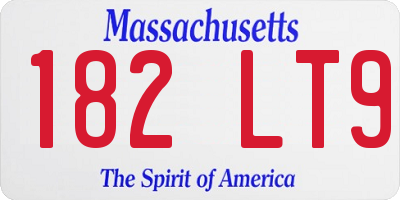 MA license plate 182LT9