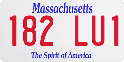 MA license plate 182LU1