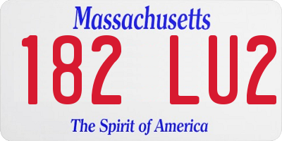 MA license plate 182LU2