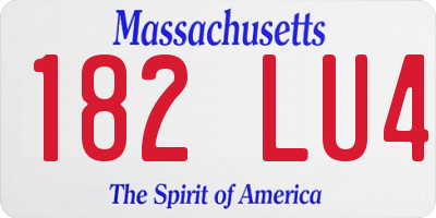 MA license plate 182LU4