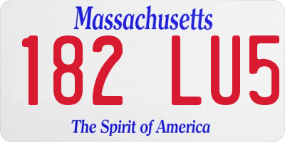 MA license plate 182LU5
