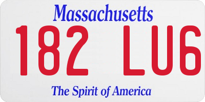 MA license plate 182LU6