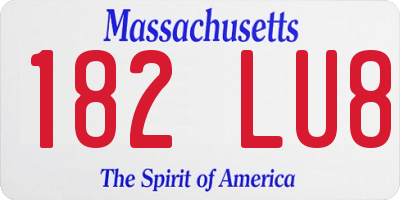 MA license plate 182LU8