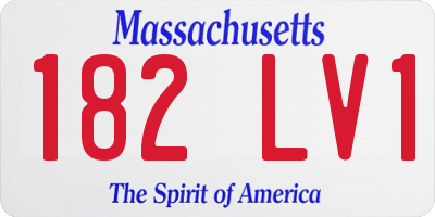 MA license plate 182LV1