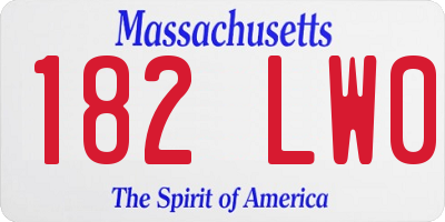 MA license plate 182LW0