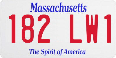 MA license plate 182LW1