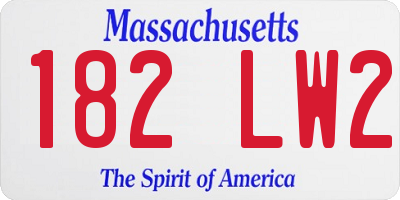 MA license plate 182LW2