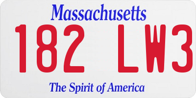 MA license plate 182LW3