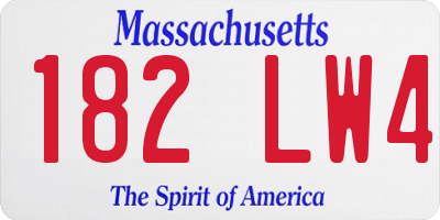 MA license plate 182LW4