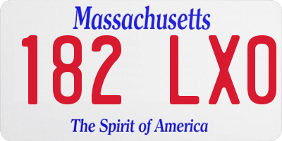 MA license plate 182LX0