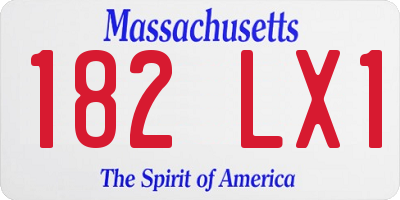 MA license plate 182LX1
