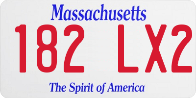 MA license plate 182LX2