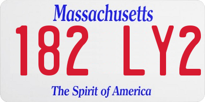 MA license plate 182LY2