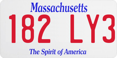 MA license plate 182LY3