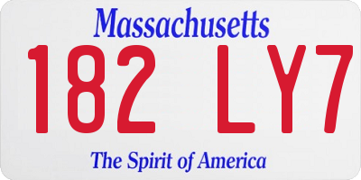 MA license plate 182LY7