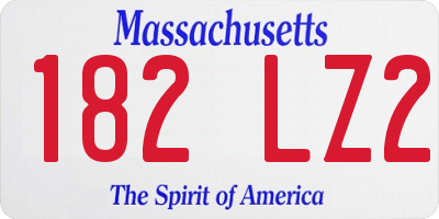 MA license plate 182LZ2