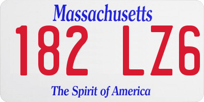 MA license plate 182LZ6