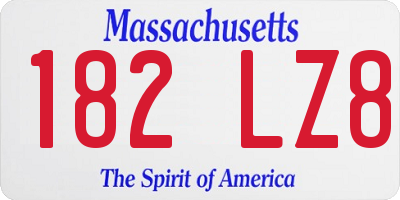 MA license plate 182LZ8