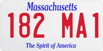 MA license plate 182MA1
