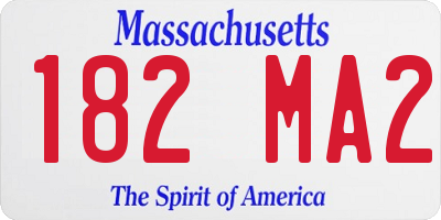 MA license plate 182MA2