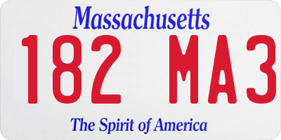 MA license plate 182MA3