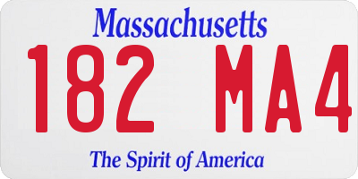 MA license plate 182MA4