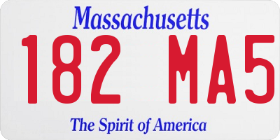 MA license plate 182MA5