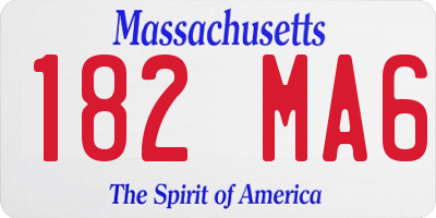 MA license plate 182MA6