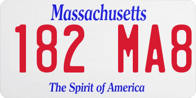 MA license plate 182MA8