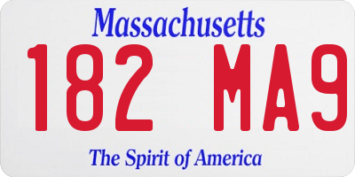 MA license plate 182MA9