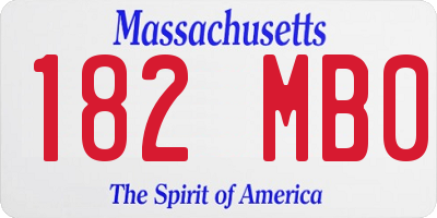 MA license plate 182MB0