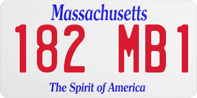 MA license plate 182MB1