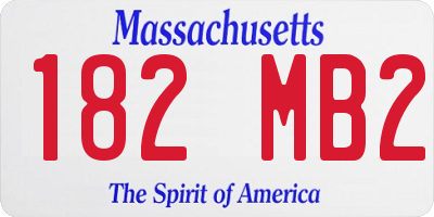 MA license plate 182MB2