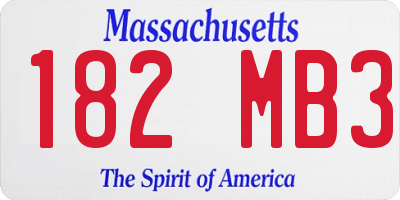 MA license plate 182MB3