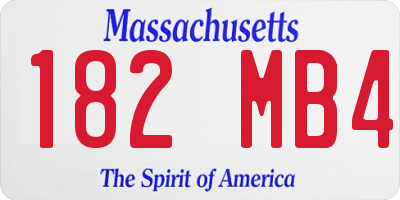MA license plate 182MB4