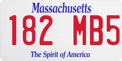 MA license plate 182MB5