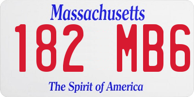 MA license plate 182MB6