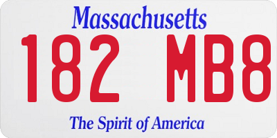 MA license plate 182MB8