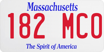 MA license plate 182MC0