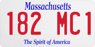 MA license plate 182MC1