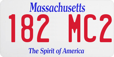 MA license plate 182MC2